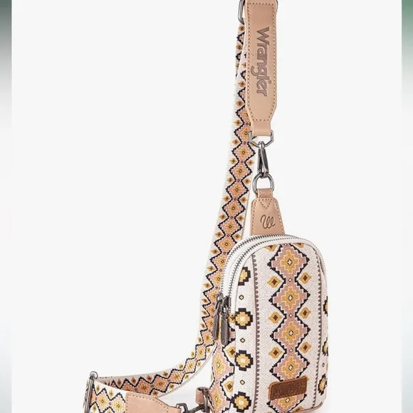 Wrangler Aztec Sling Bag Southwest Crossbody Bags Trendy Chest Bag - Picture 4 of 7